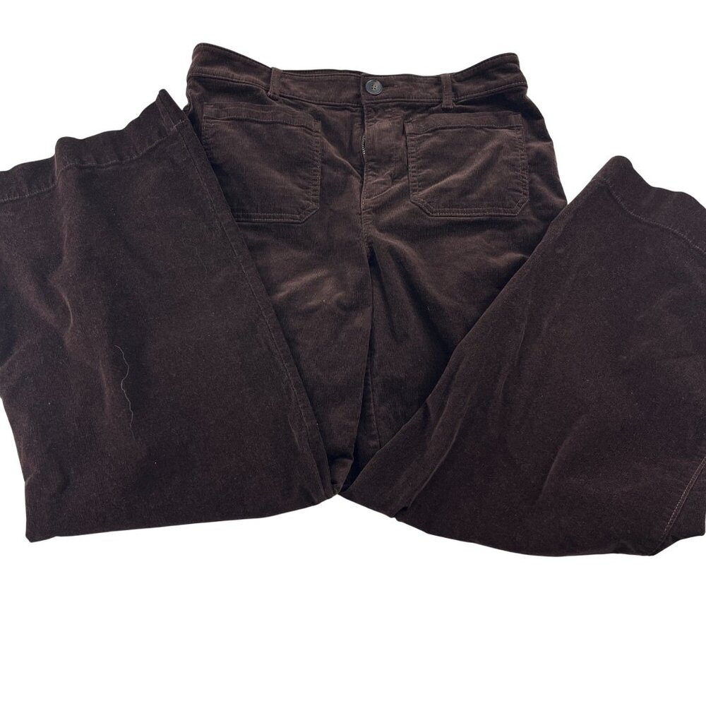 Loft The Palmer Wide Leg Corduroy Pants Womens Size 8 Brown